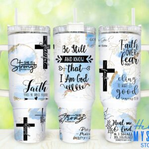 Faith Affirmations Custom Stanley Quencher 40oz Stainless Steel Tumbler With Handle