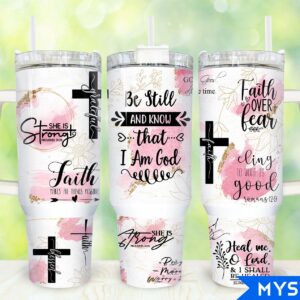 Faith Affirmations Custom Stanley Quencher 40oz Stainless Steel Tumbler With Handle