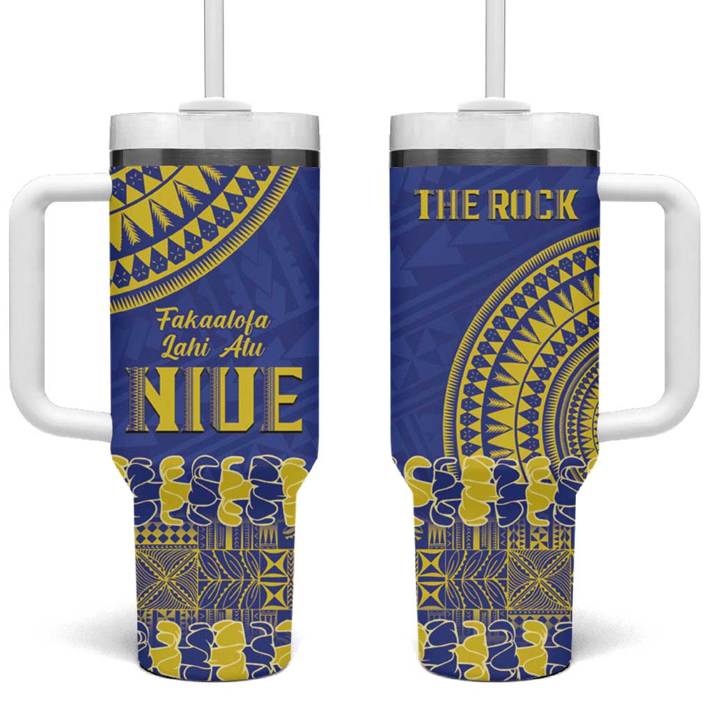 Fakaalofa Lahi Atu Niue Siapo With Puakenikeni Custom Stanley Quencher 40oz Stainless Steel Tumbler With Handle