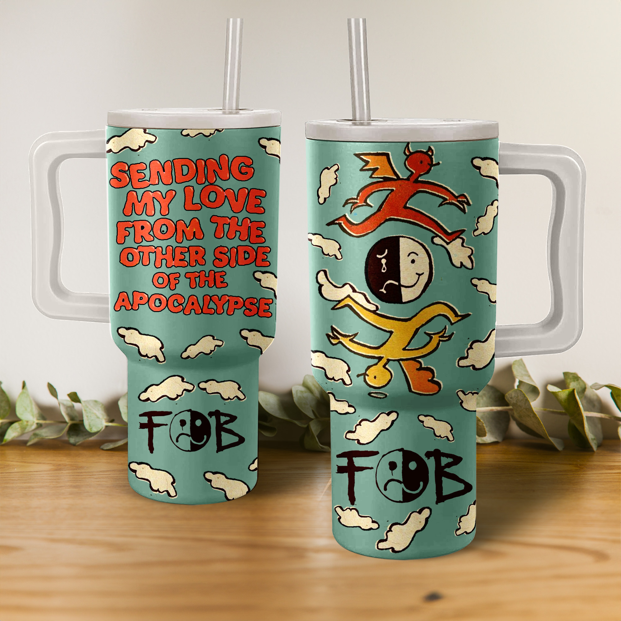 Fall Out Boy Music Custom Stanley Quencher 40oz Stainless Steel Tumbler With Handle