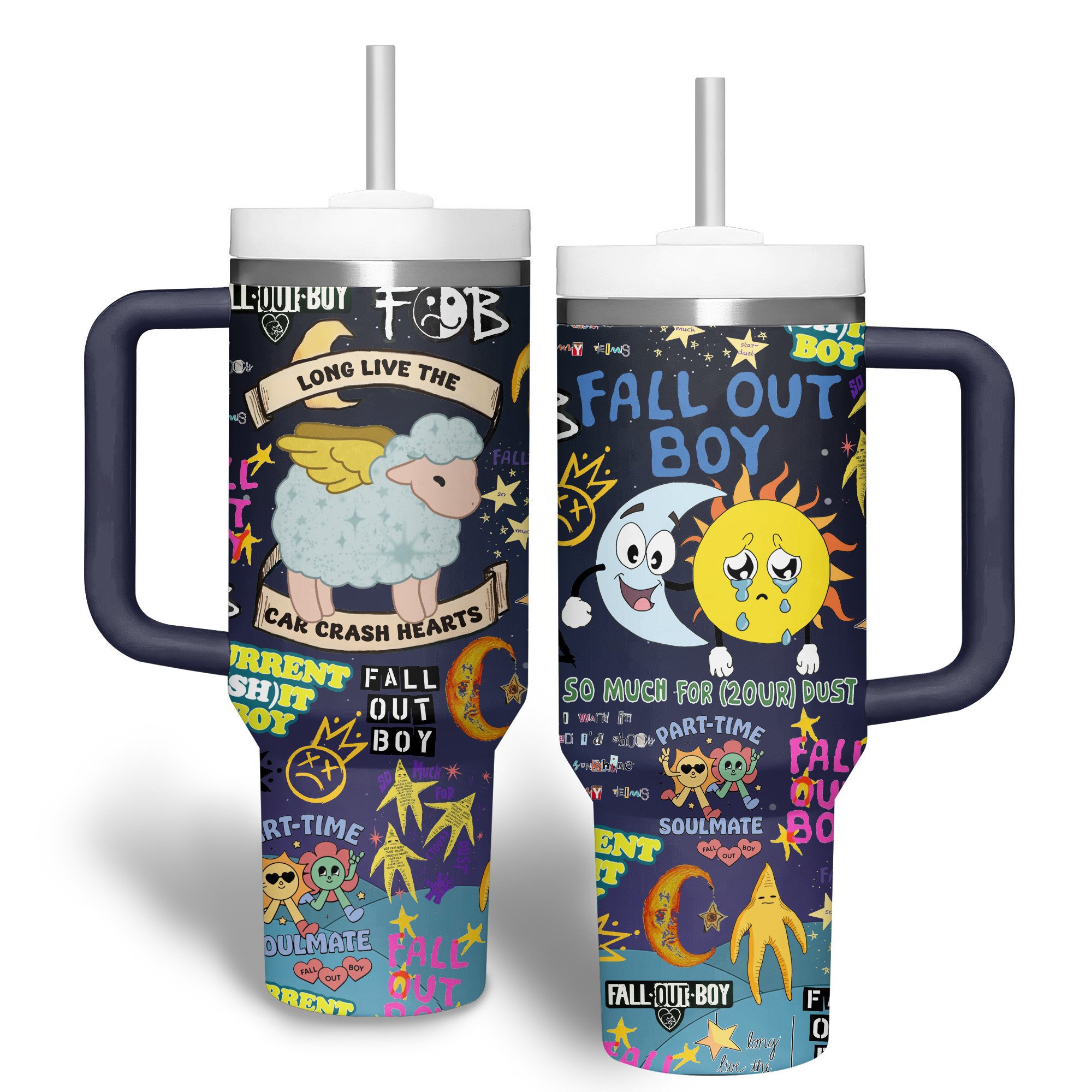 Fall Out Boy Music Custom Stanley Quencher 40oz Stainless Steel Tumbler With Handle