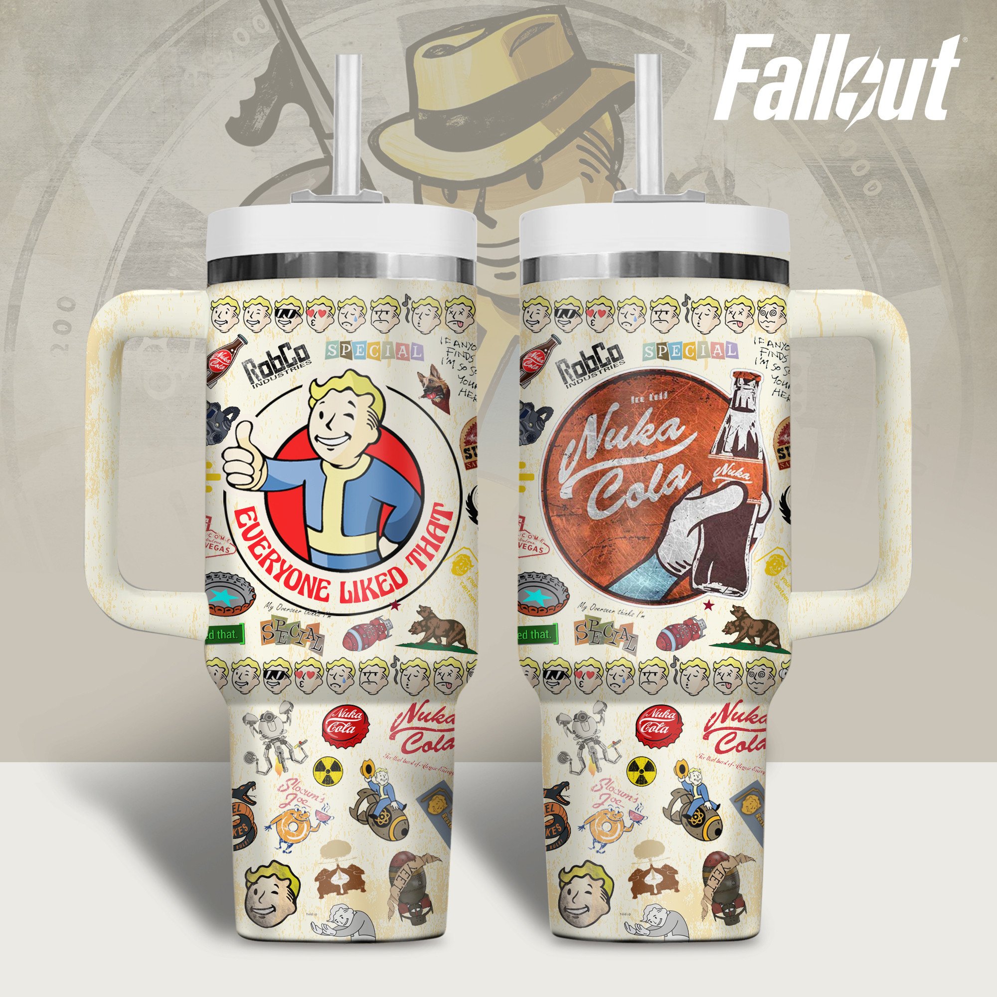 Fallout Games Custom Stanley Quencher 40oz Stainless Steel Tumbler With Handle