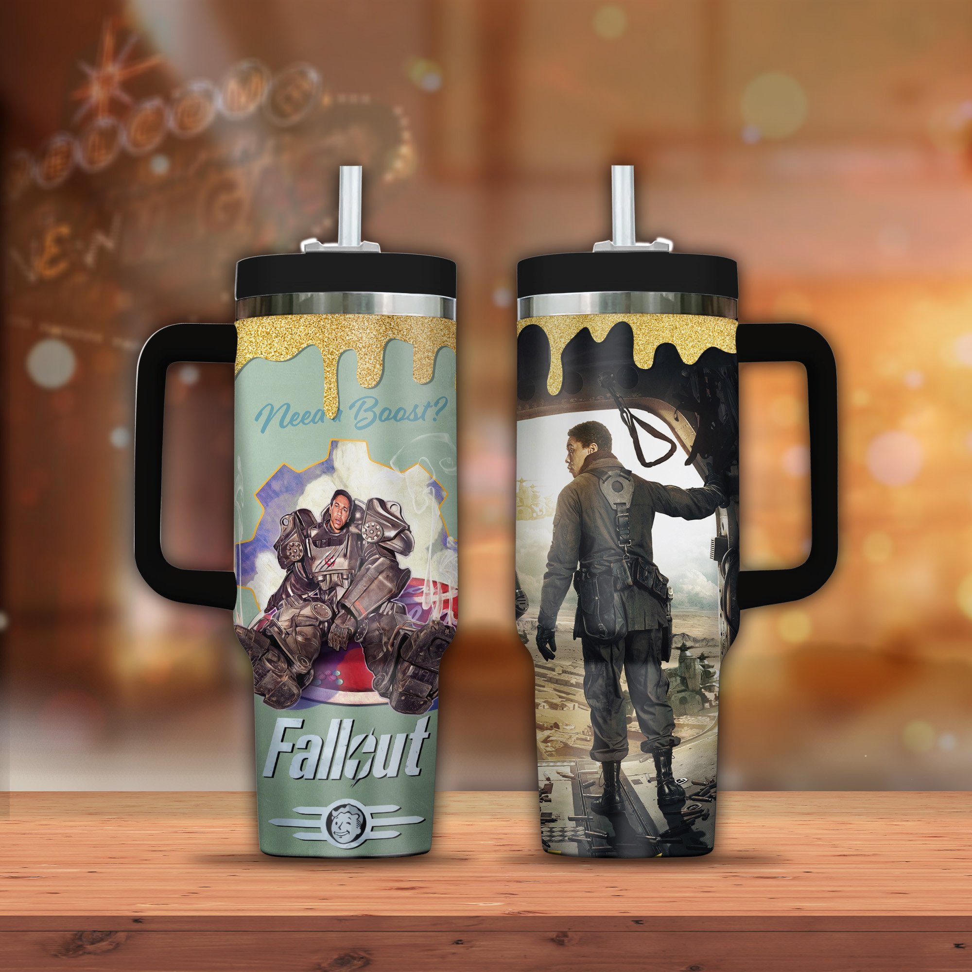 Fallout TV Series Custom Stanley Quencher 40oz Stainless Steel Tumbler With Handle