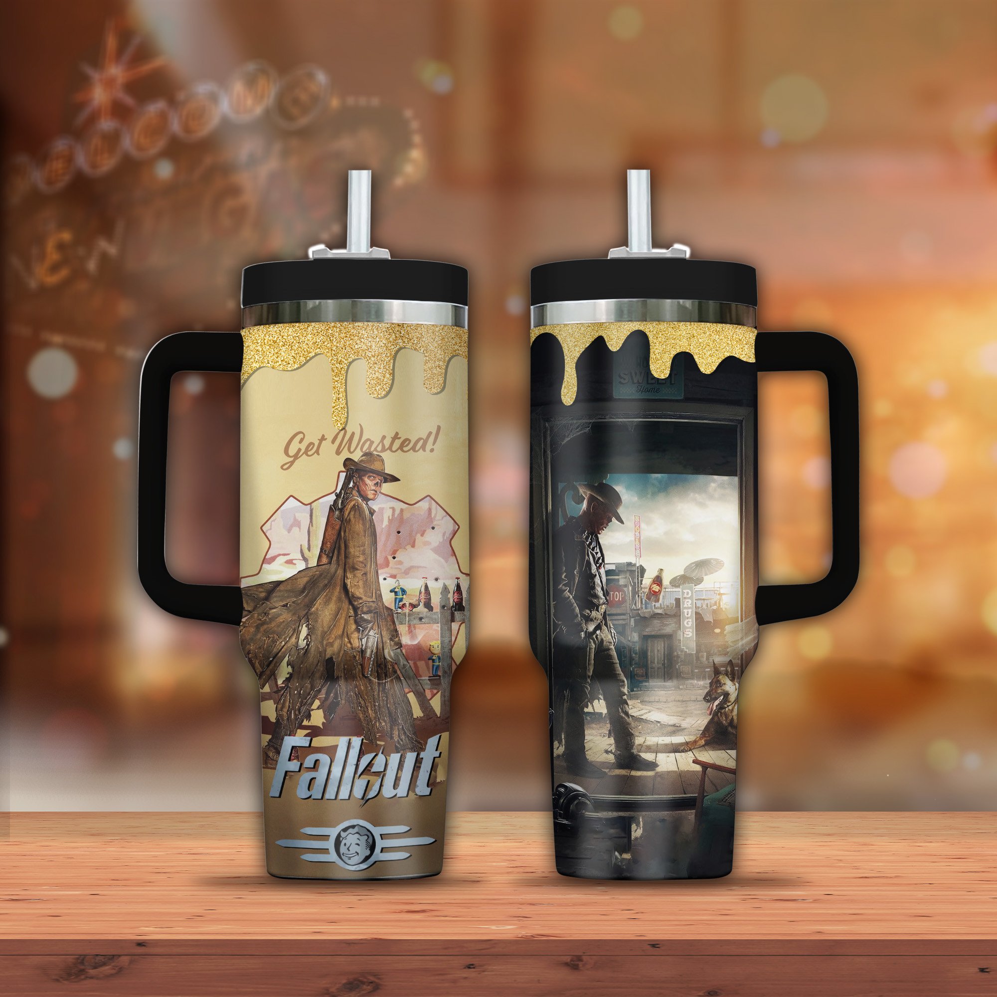 Fallout TV Series Custom Stanley Quencher 40oz Stainless Steel Tumbler With Handle