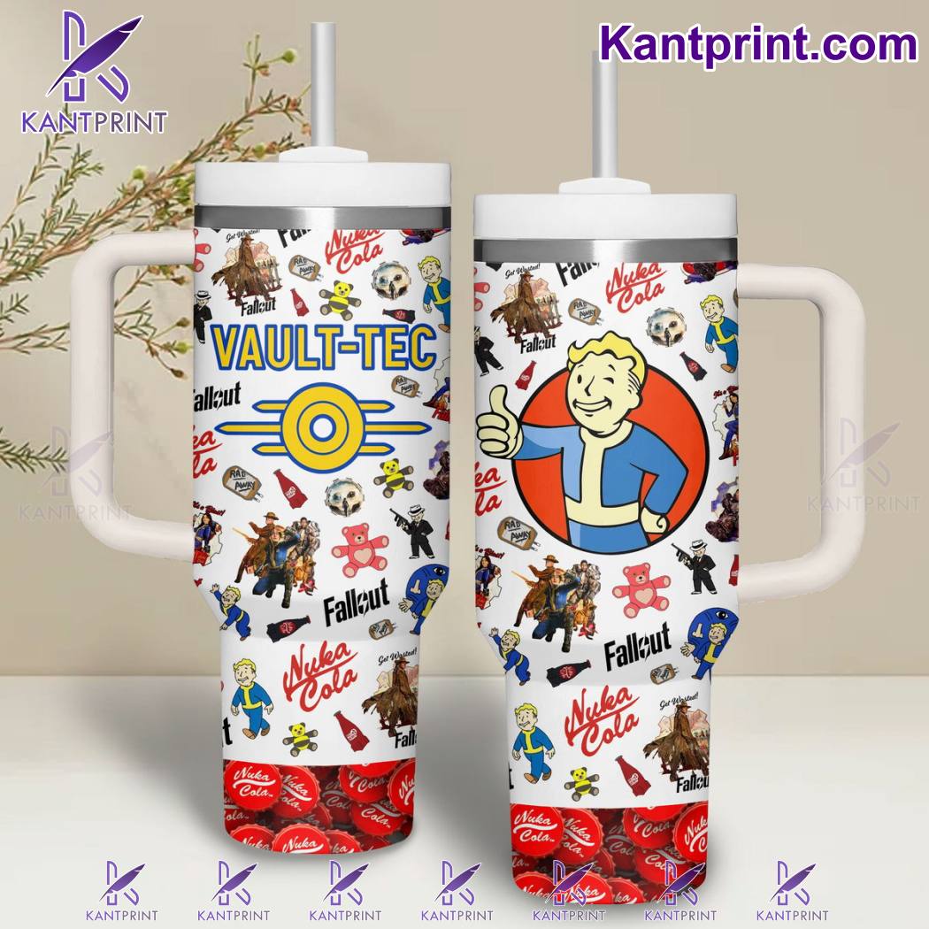 Fallout Vault-tec Games Custom Stanley Quencher 40oz Stainless Steel Tumbler With Handle