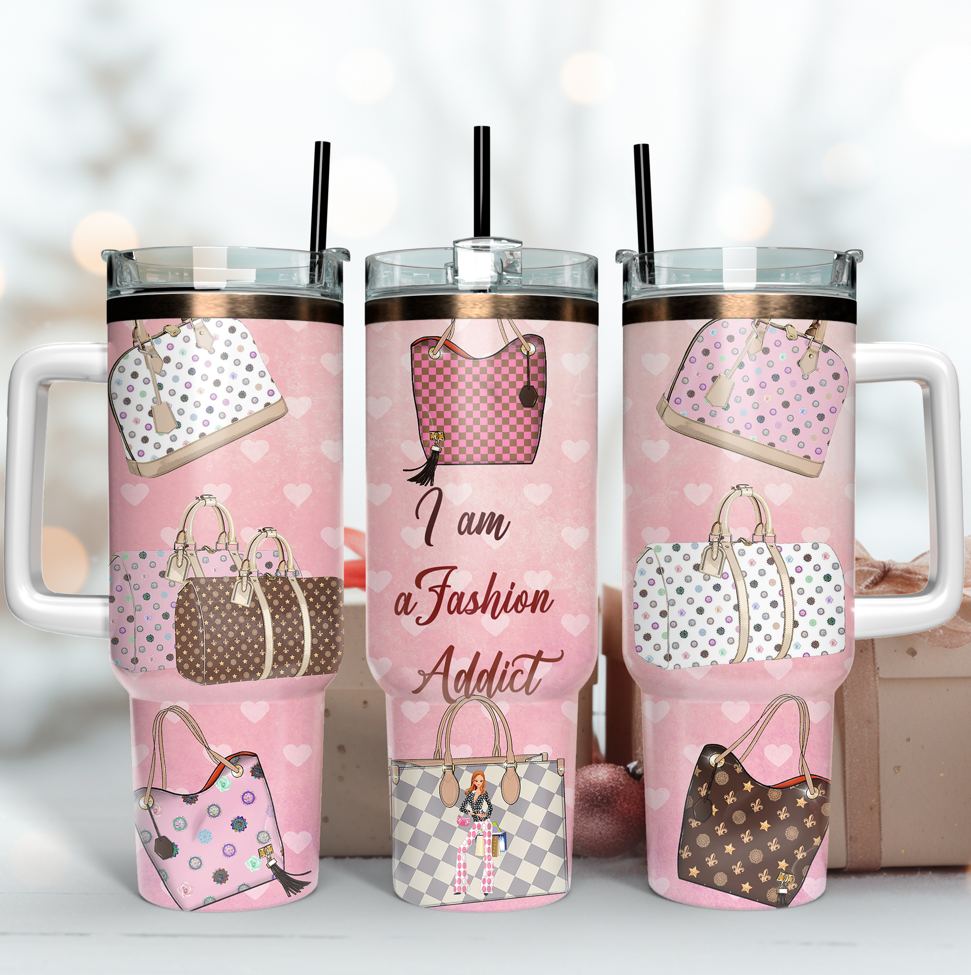 Fashion Addict Custom Stanley Quencher 40oz Stainless Steel Tumbler With Handle