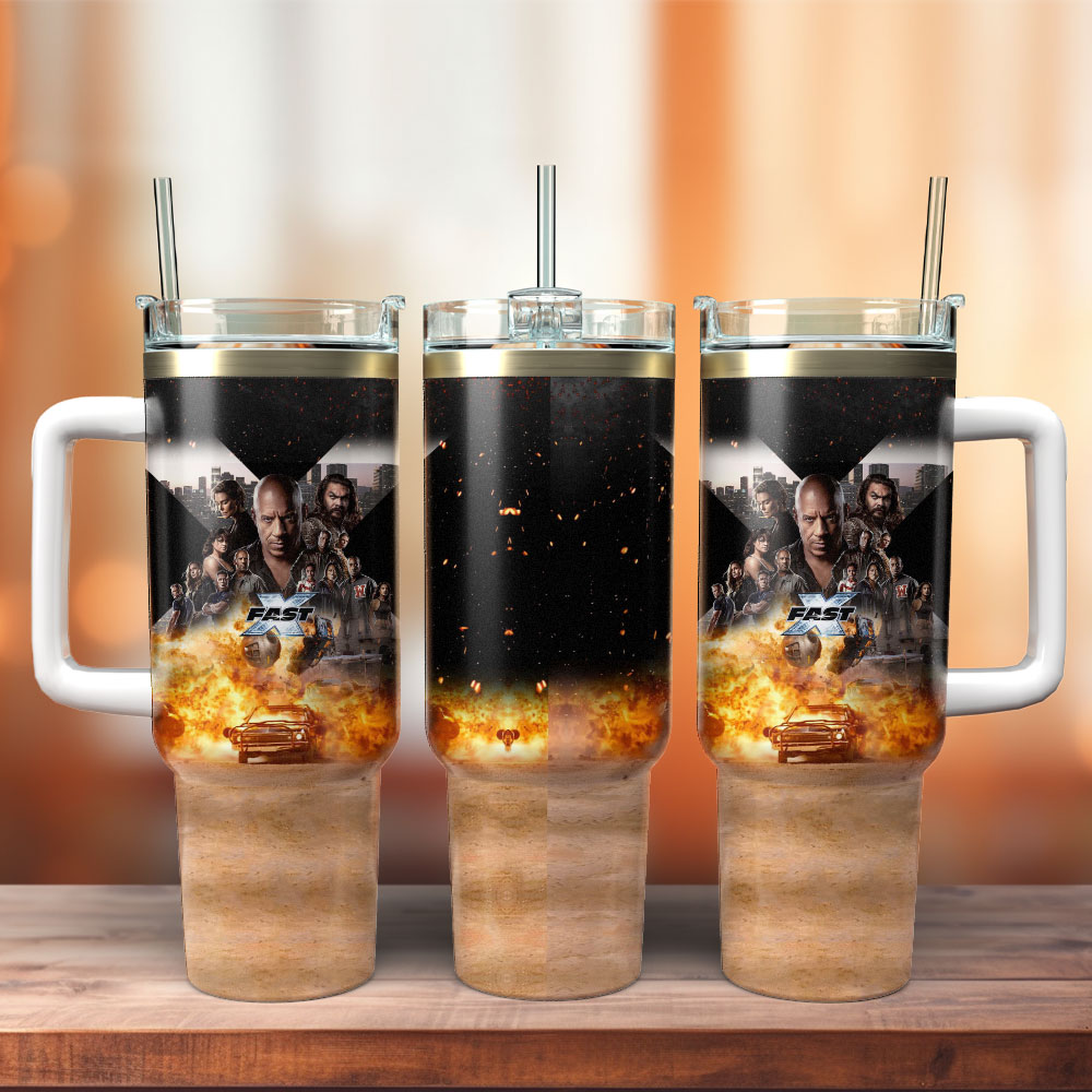 Fast X Movie Custom Stanley Quencher 40oz Stainless Steel Tumbler With Handle