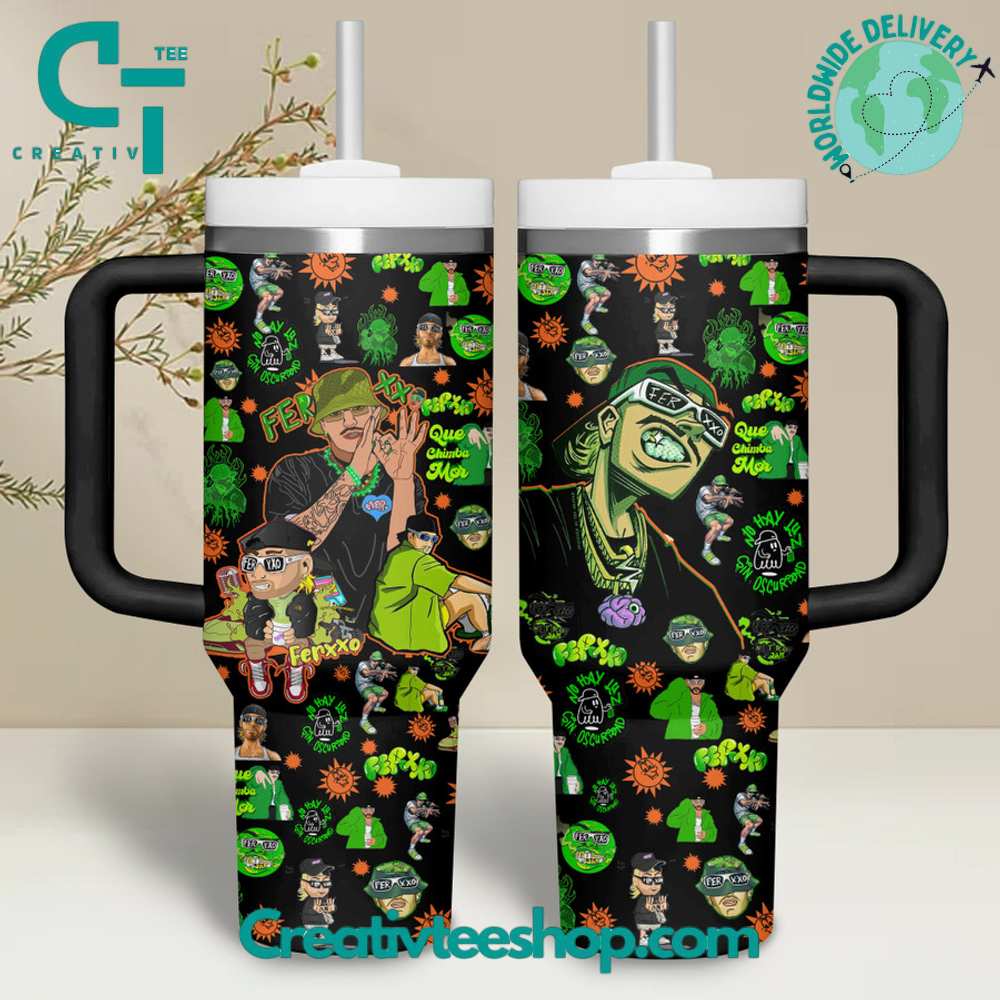 Feid Music Custom Stanley Quencher 40oz Stainless Steel Tumbler With Handle