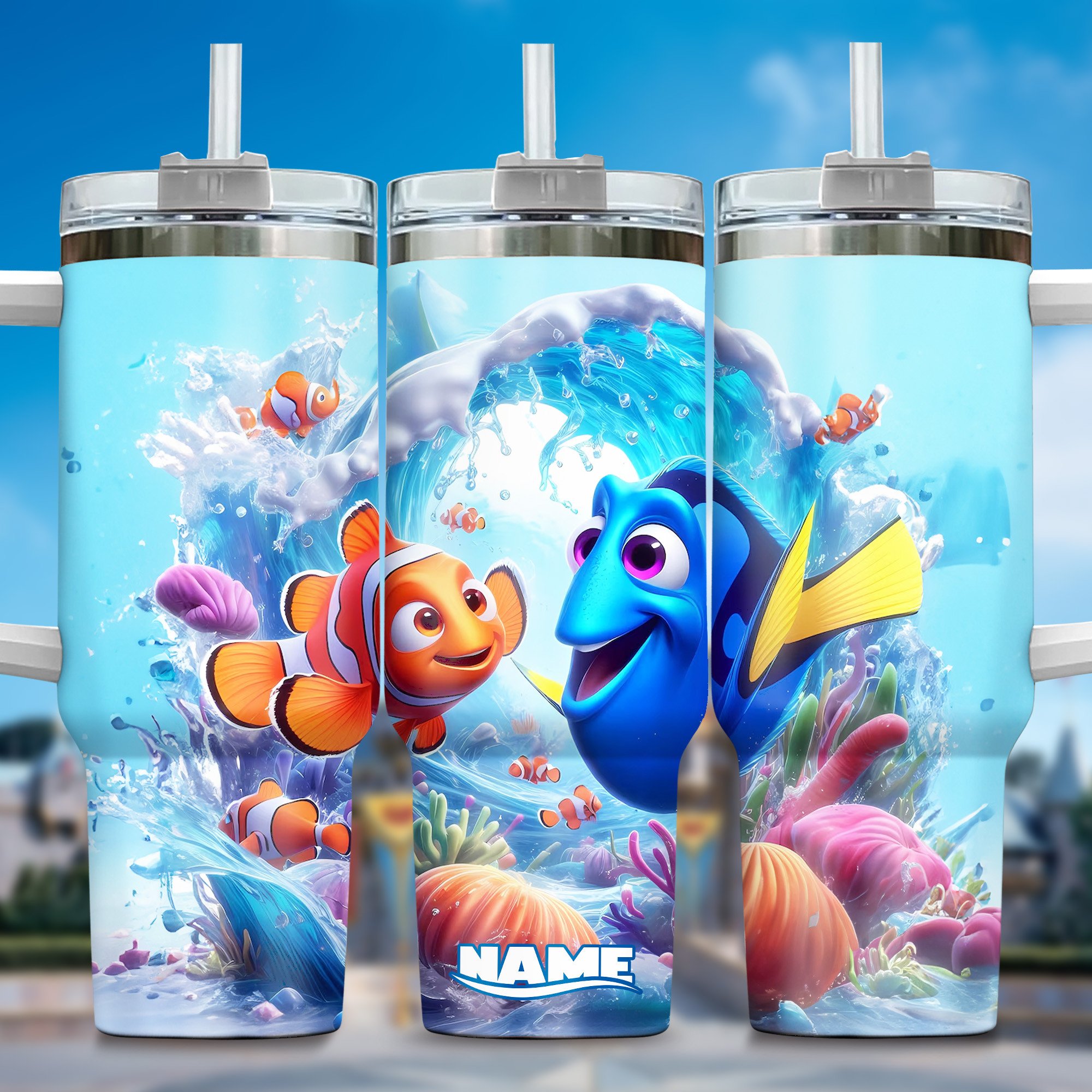 Finding Nemo Movies Custom Stanley Quencher 40oz Stainless Steel Tumbler With Handle