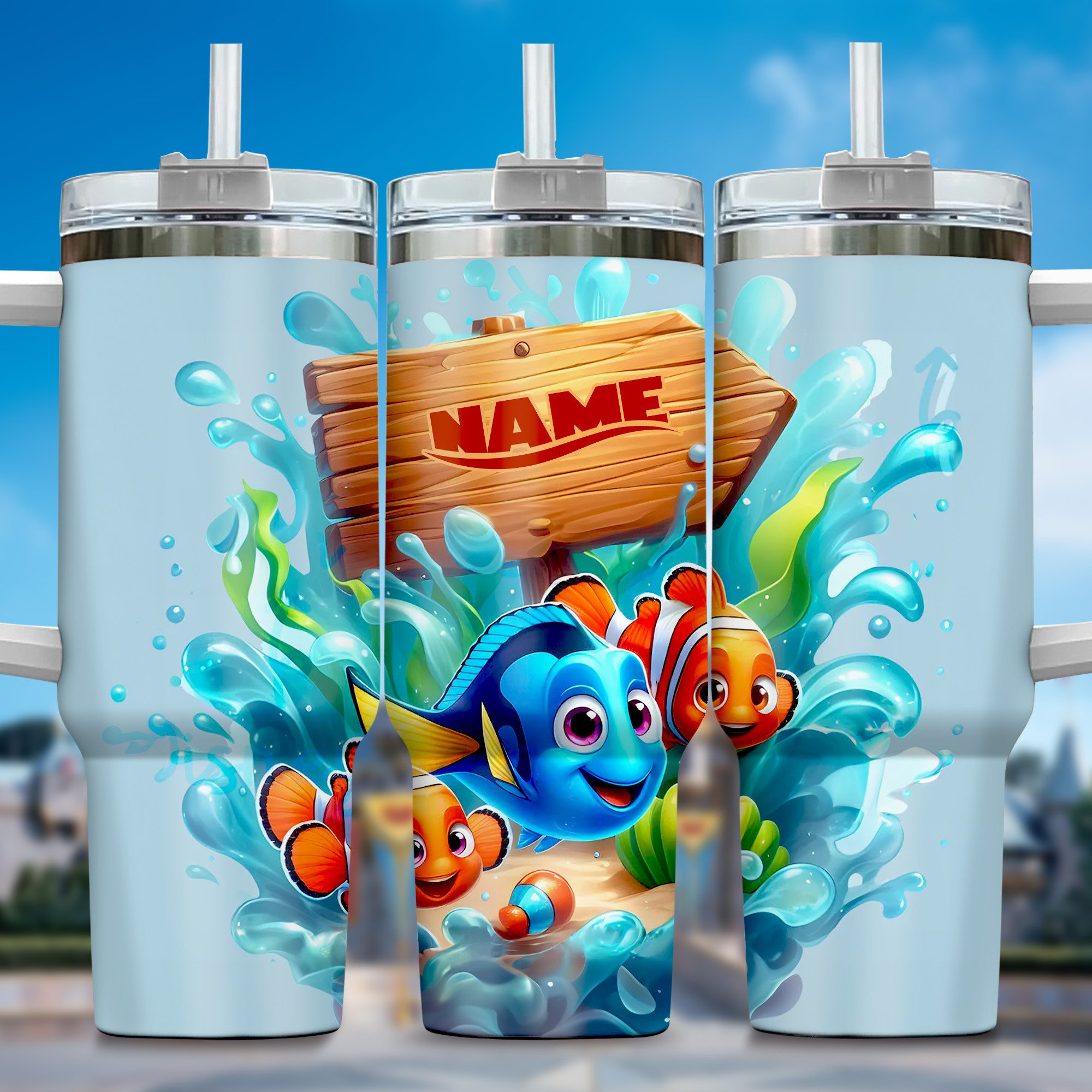 Finding Nemo Movies Custom Stanley Quencher 40oz Stainless Steel Tumbler With Handle