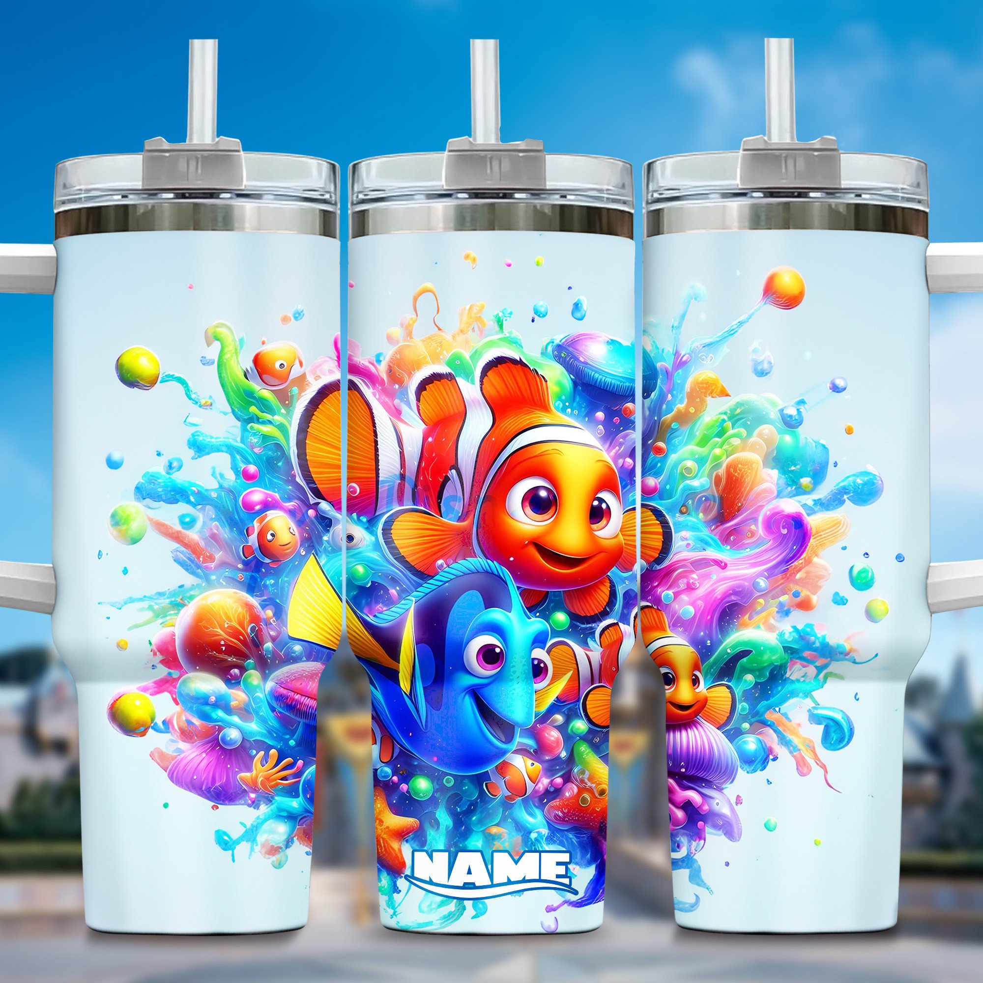 Finding Nemo Movies Custom Stanley Quencher 40oz Stainless Steel Tumbler With Handle
