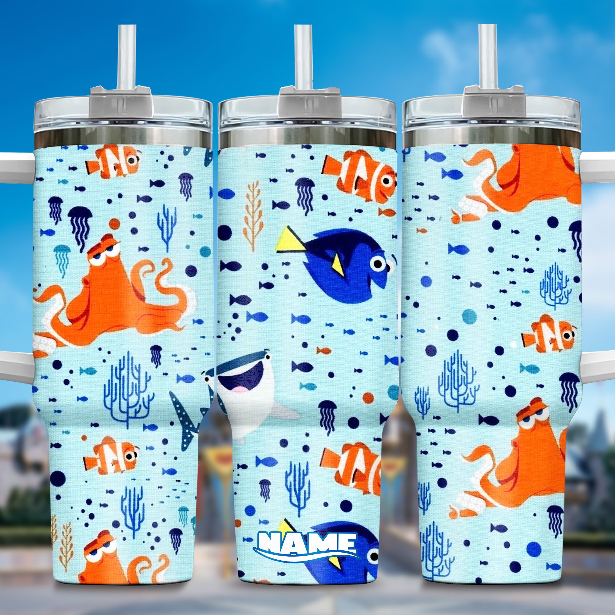 Finding Nemo Movies Custom Stanley Quencher 40oz Stainless Steel Tumbler With Handle