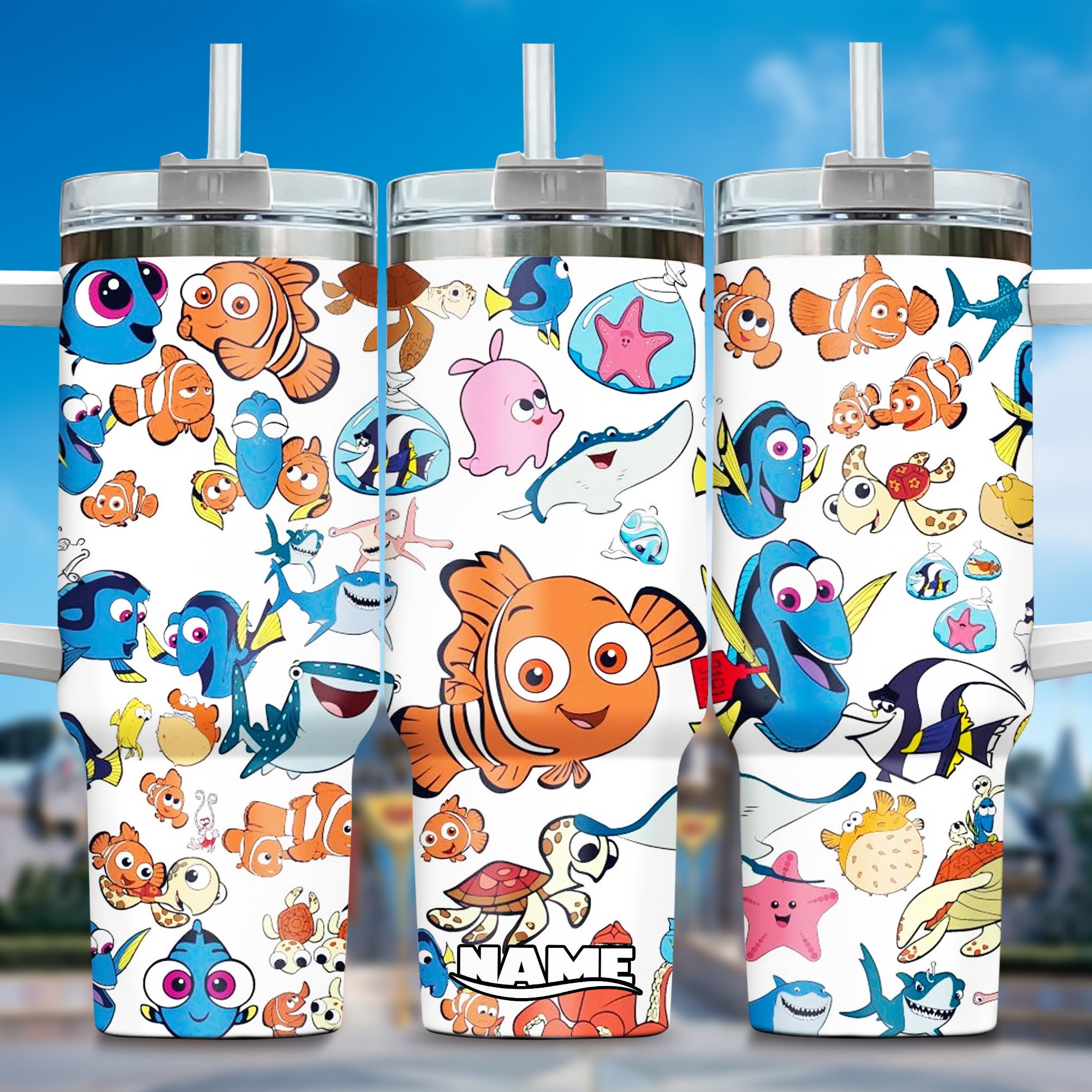 Finding Nemo Movies Custom Stanley Quencher 40oz Stainless Steel Tumbler With Handle