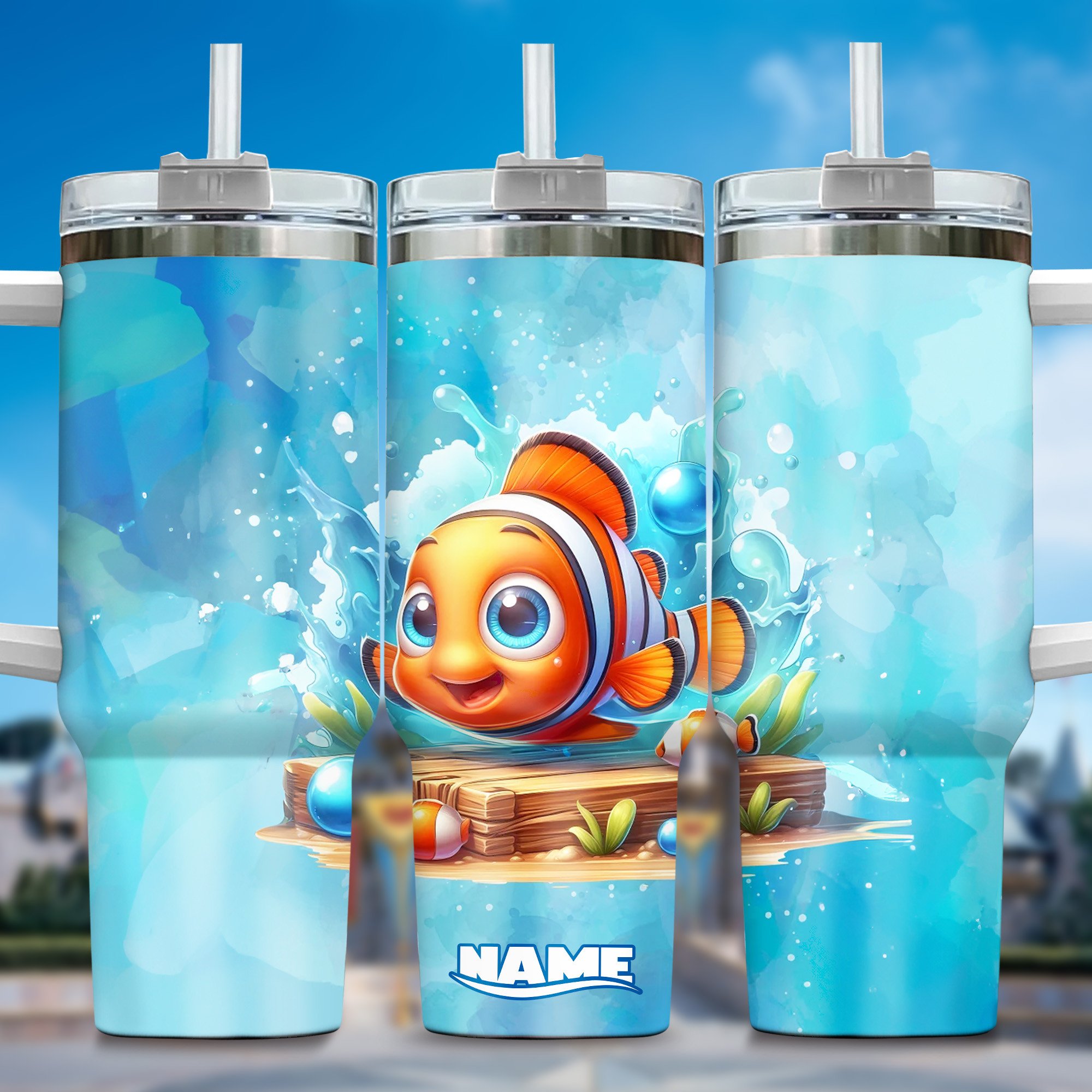 Finding Nemo Movies Custom Stanley Quencher 40oz Stainless Steel Tumbler With Handle