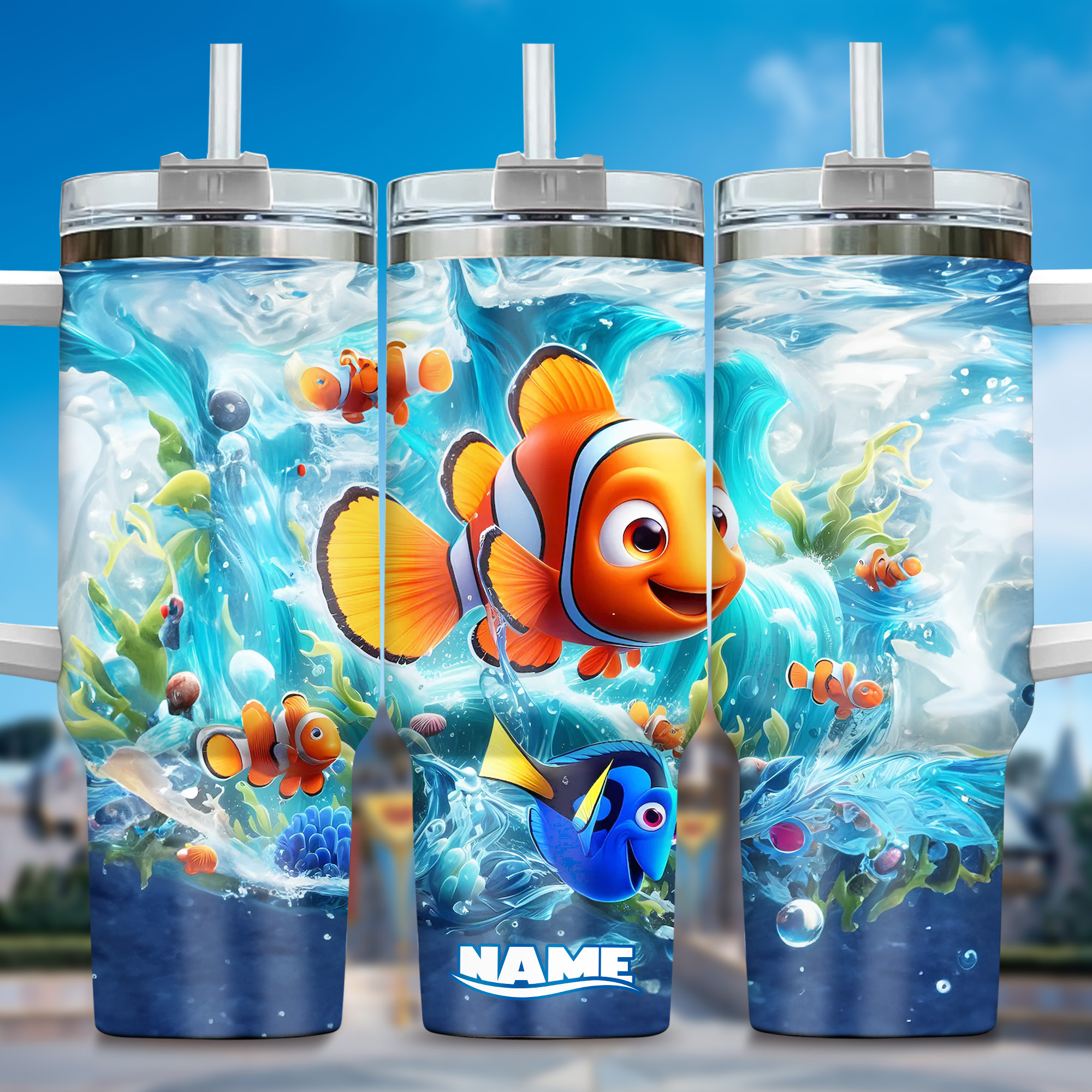 Finding Nemo Movies Custom Stanley Quencher 40oz Stainless Steel Tumbler With Handle