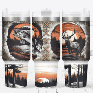 Fishing And Deer Hunting Custom Stanley Quencher 40oz Stainless Steel Tumbler With Handle