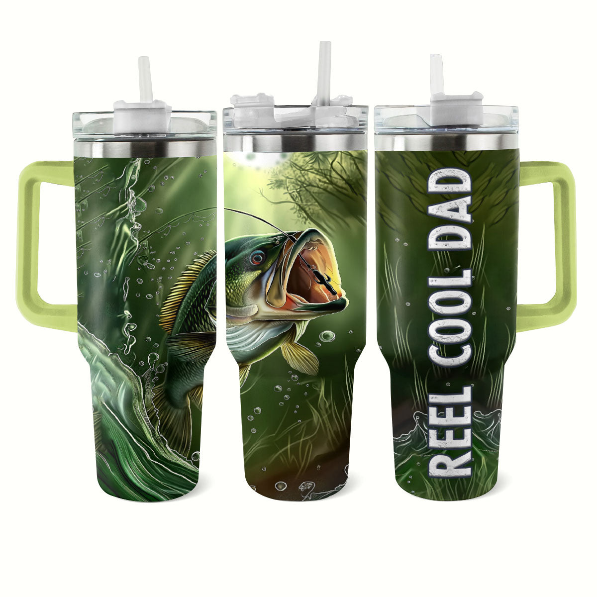Fishing Custom Stanley Quencher 40oz Stainless Steel Tumbler With Handle