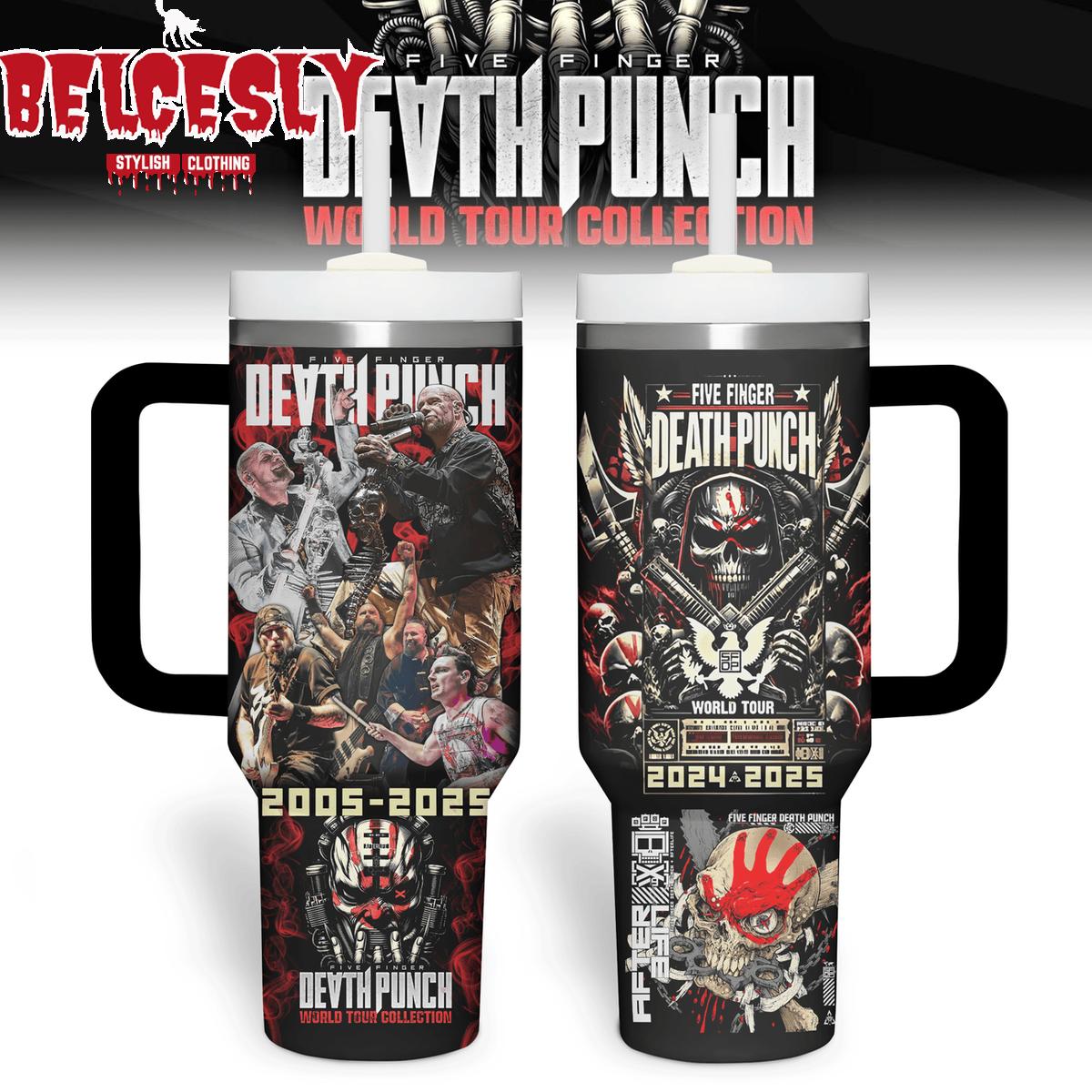 Five Finger Death Punch Music Custom Stanley Quencher 40oz Stainless Steel Tumbler With Handle