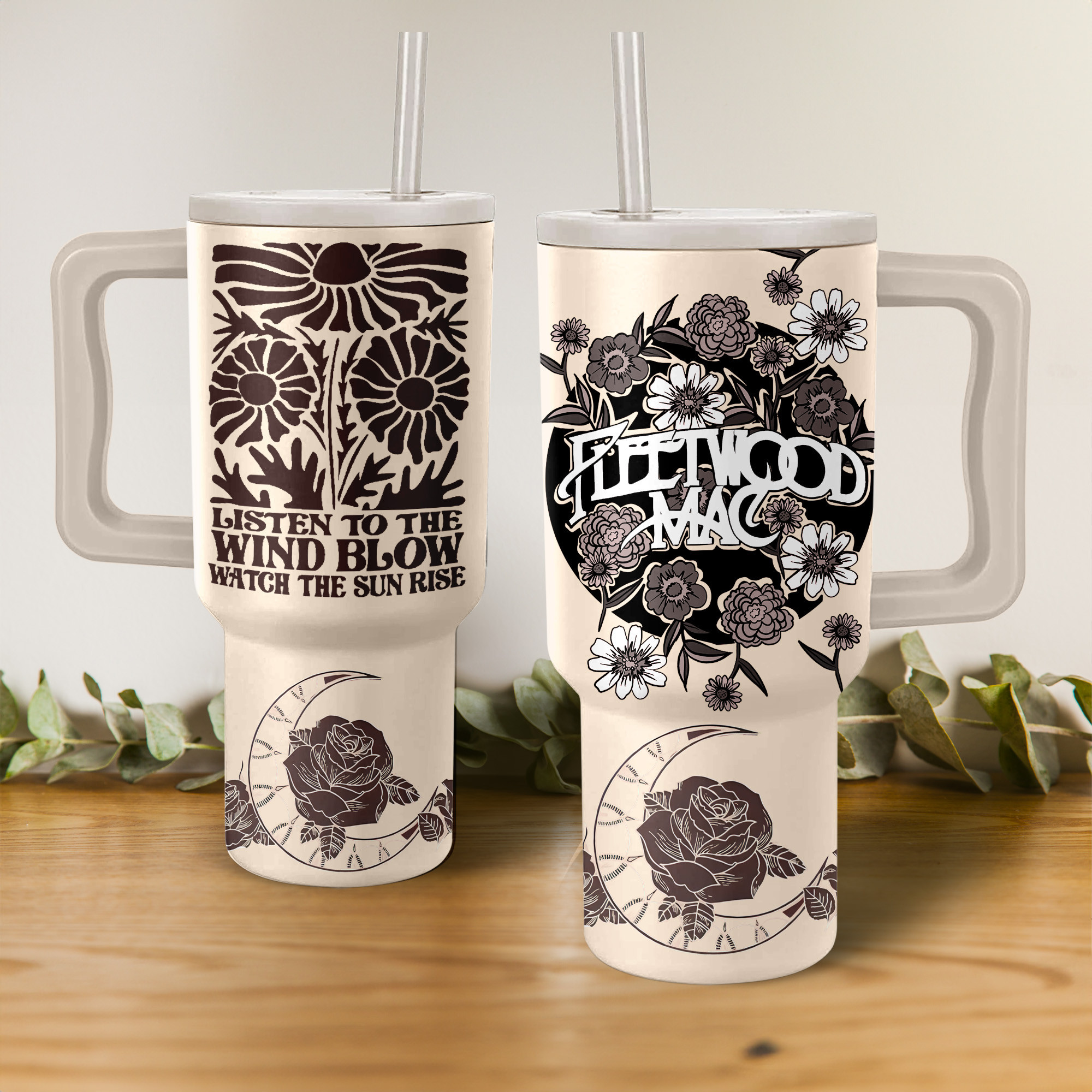 Fleetwood Mac Band Music Custom Stanley Quencher 40oz Stainless Steel Tumbler With Handle