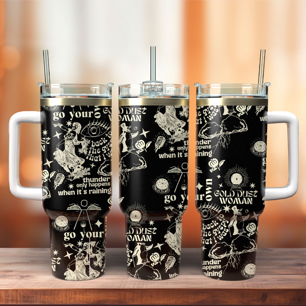 Fleetwood Mac Music Custom Stanley Quencher 40oz Stainless Steel Tumbler With Handle