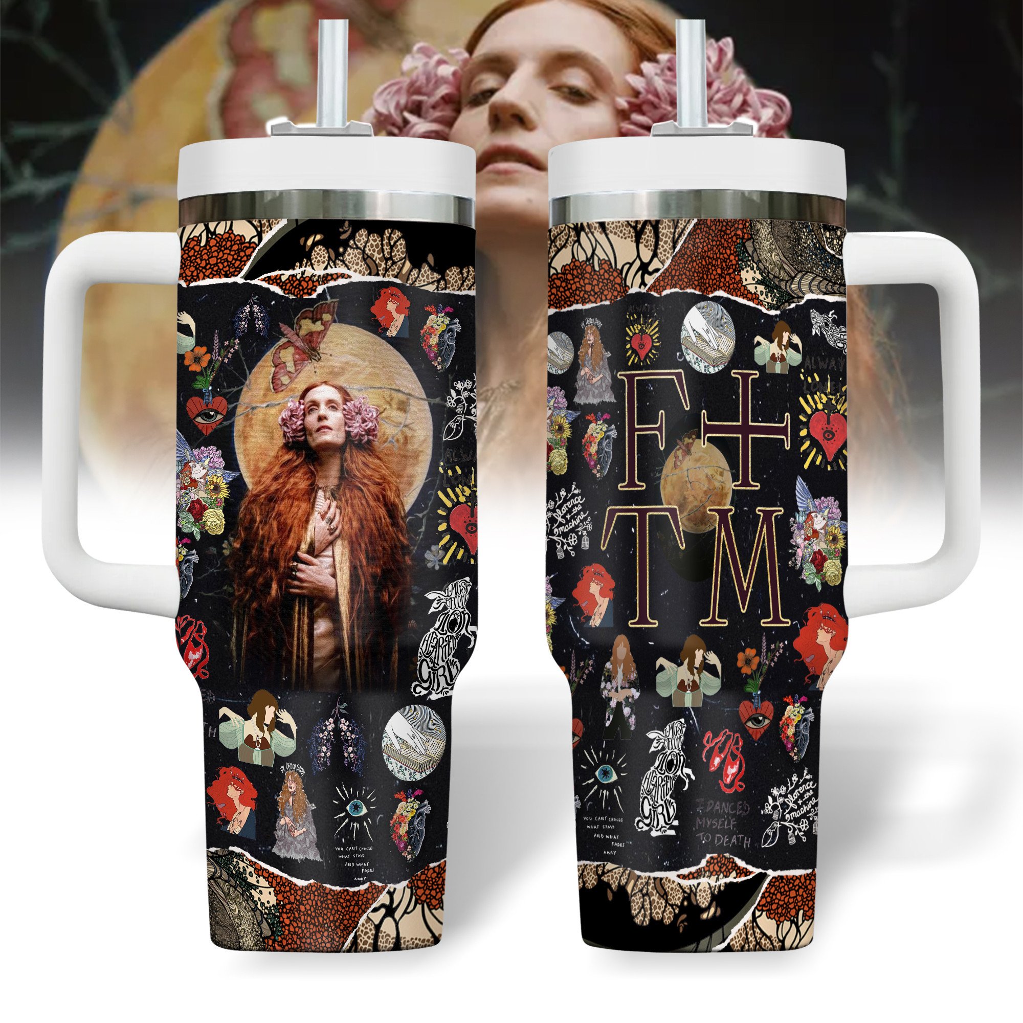 Florence & The Machine Music Custom Stanley Quencher 40oz Stainless Steel Tumbler With Handle