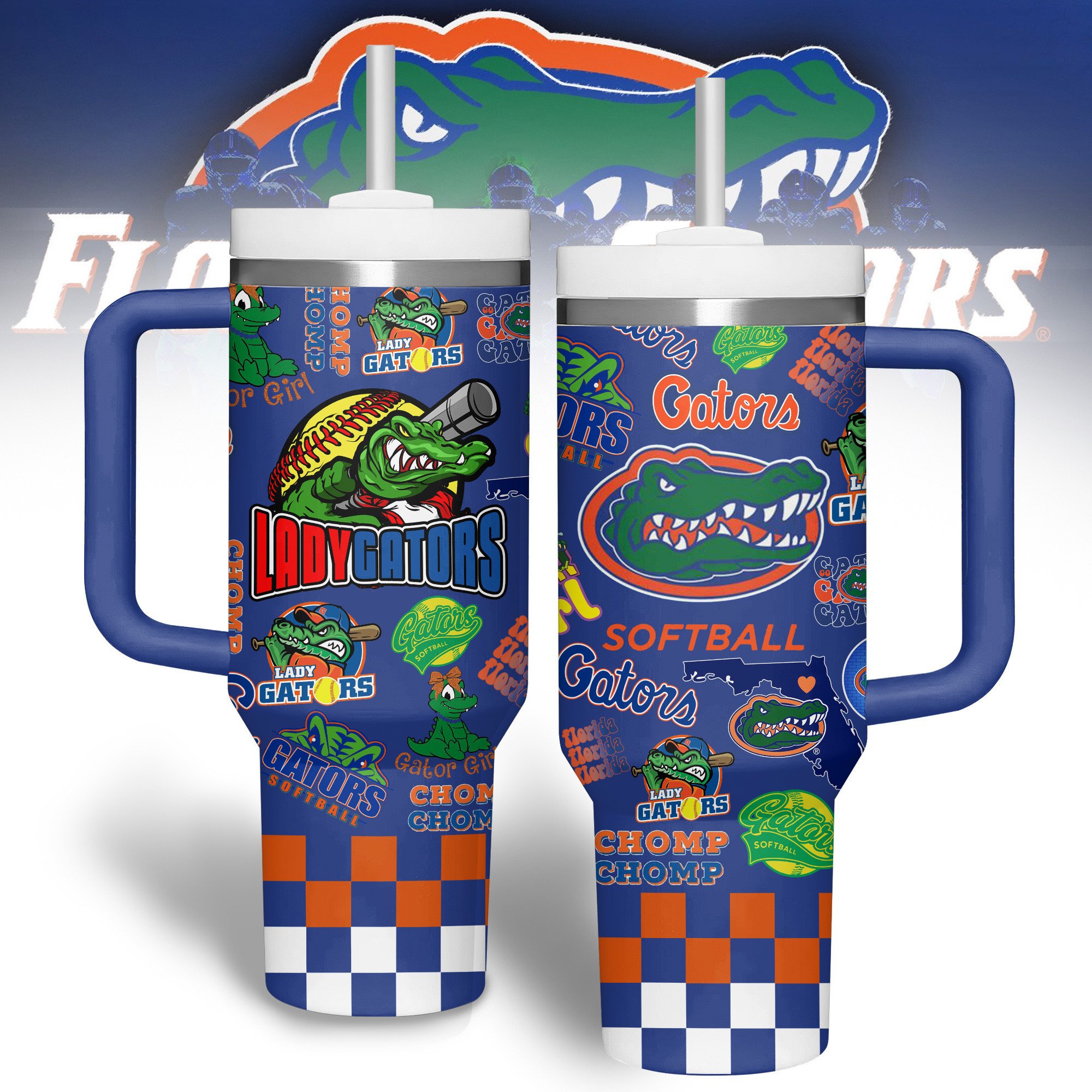 Florida Gators basketball NCAA Custom Stanley Quencher 40oz Stainless Steel Tumbler With Handle
