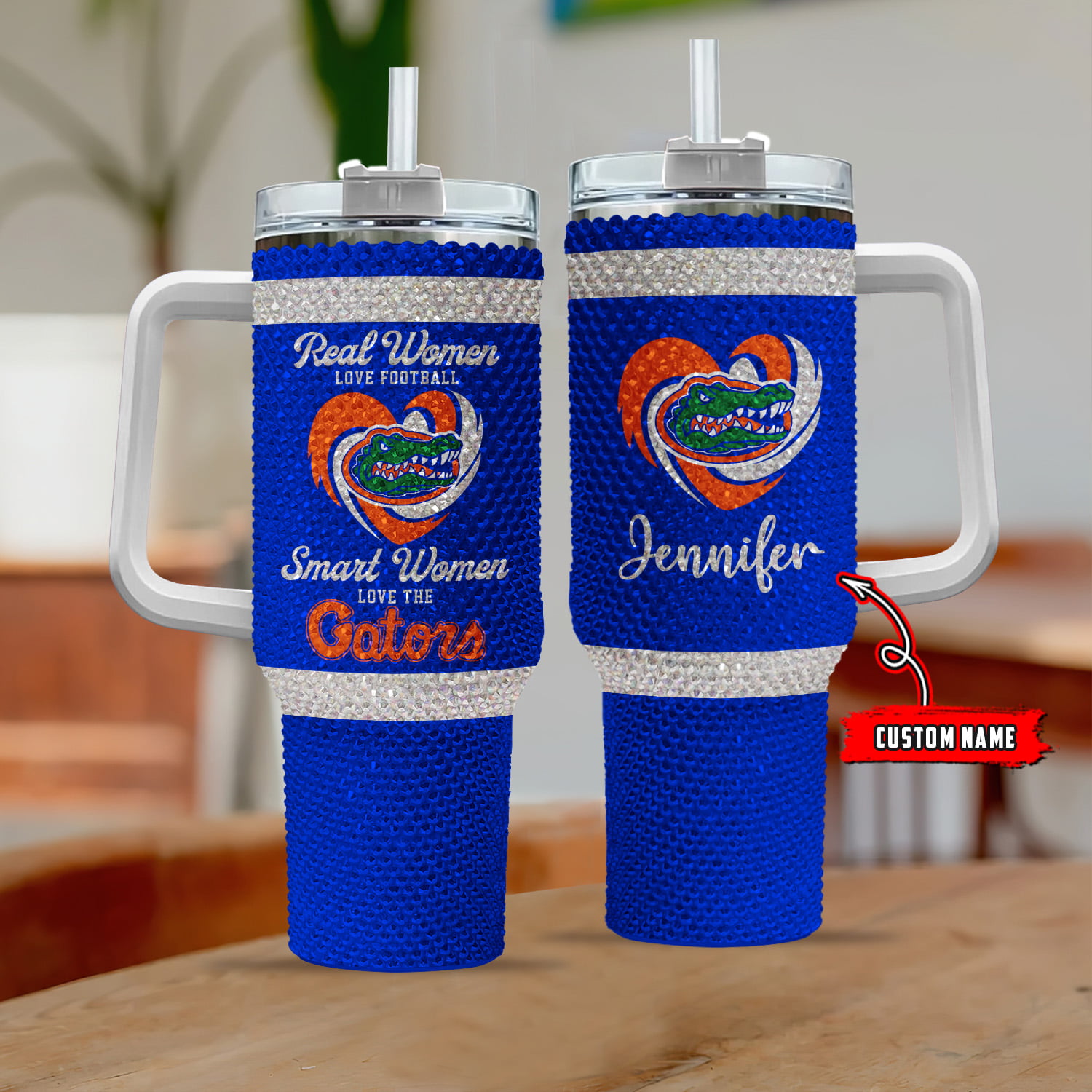 Florida Gators NCAA Custom Stanley Quencher 40oz Stainless Steel Tumbler With Handle