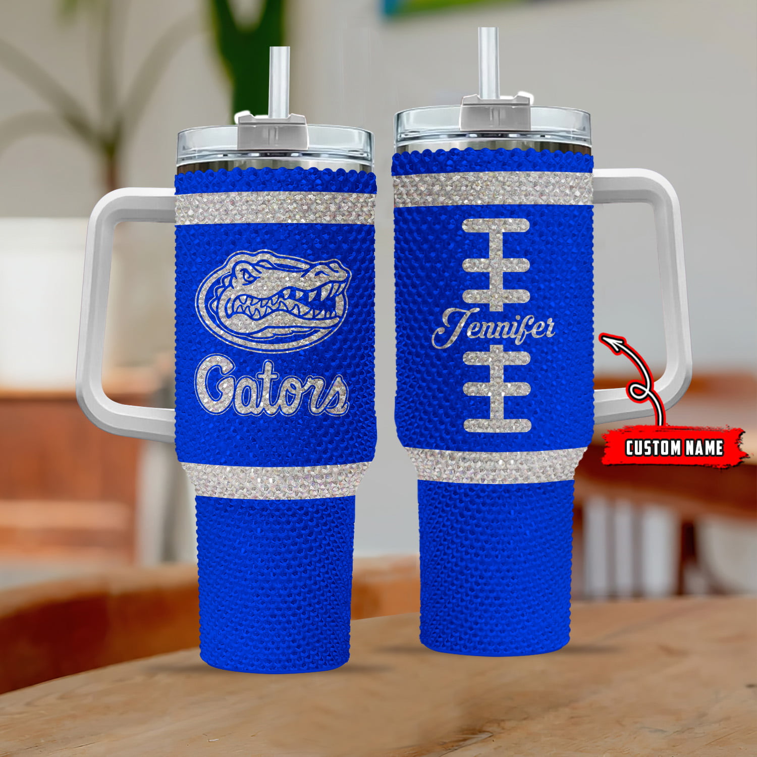 Florida Gators NCAA Custom Stanley Quencher 40oz Stainless Steel Tumbler With Handle