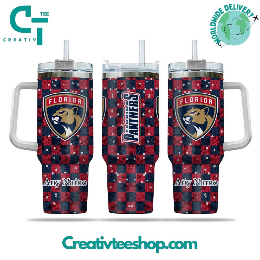 Florida Panthers NHL Custom Stanley Quencher 40oz Stainless Steel Tumbler With Handle