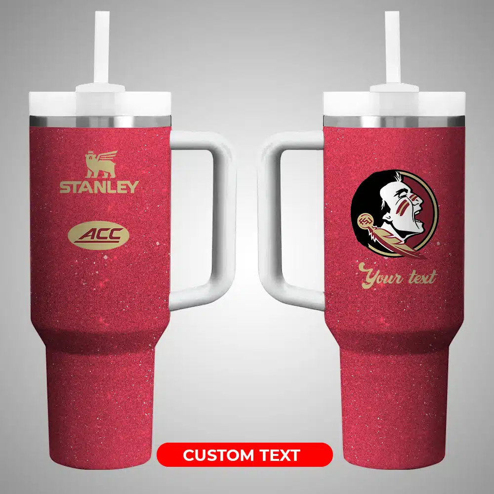 Florida State Seminoles NCAA Custom Stanley Quencher 40oz Stainless Steel Tumbler With Handle