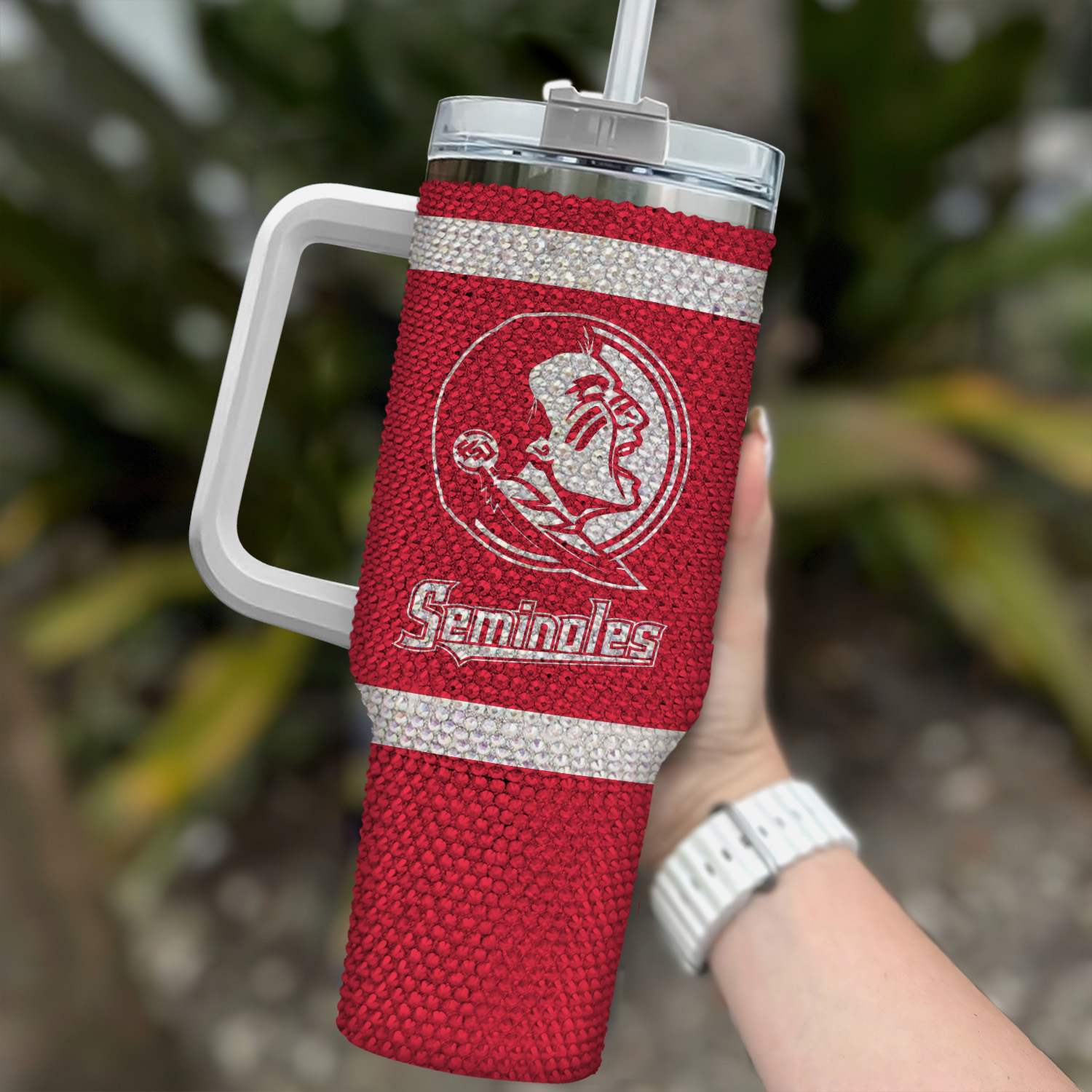 Florida State Seminoles NCAA Custom Stanley Quencher 40oz Stainless Steel Tumbler With Handle