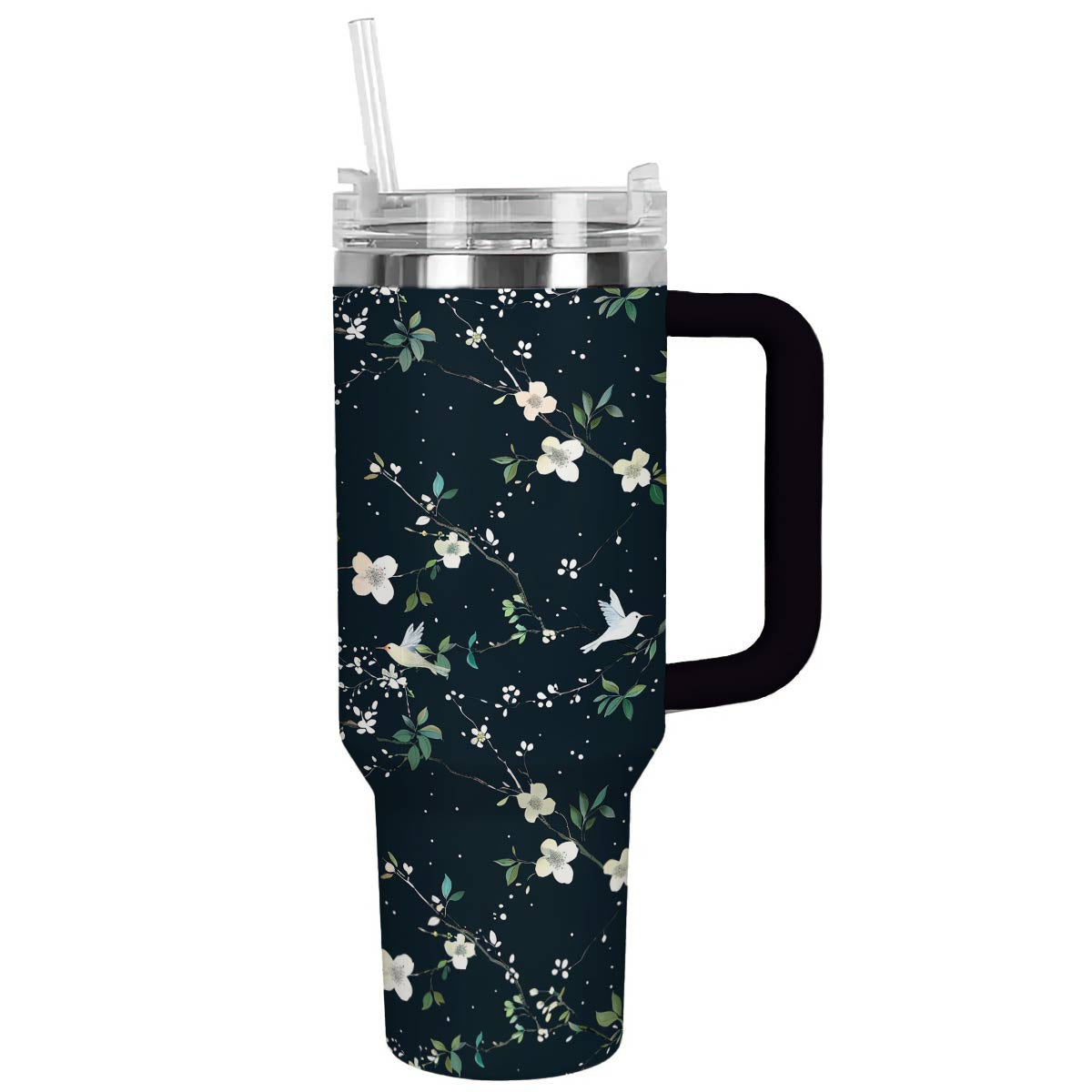 Flower Custom Stanley Quencher 40oz Stainless Steel Tumbler With Handle