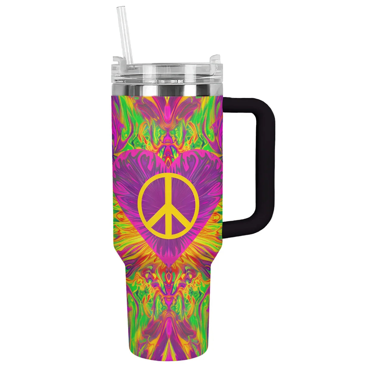 Flower Custom Stanley Quencher 40oz Stainless Steel Tumbler With Handle