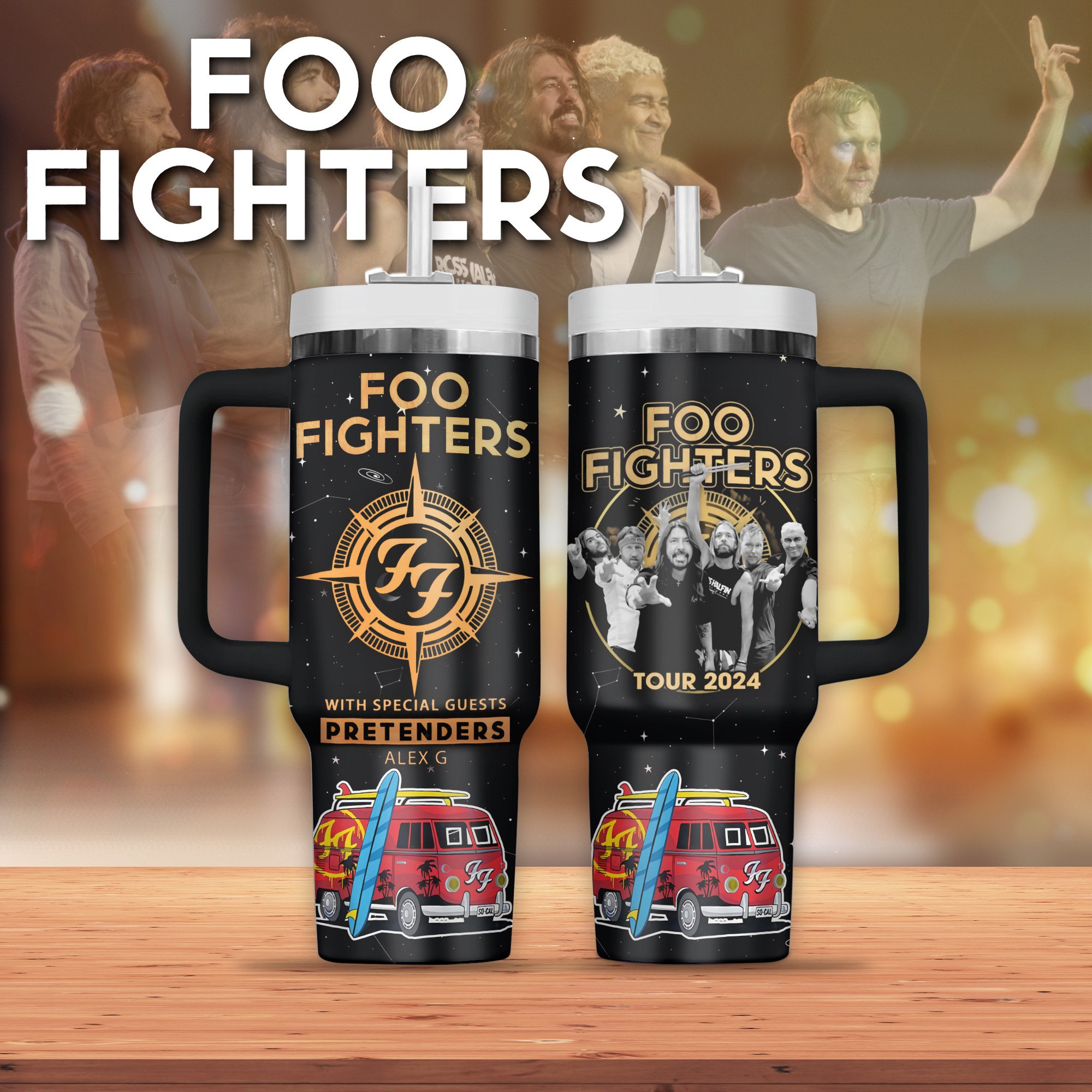 Foo Fighters Music Custom Stanley Quencher 40oz Stainless Steel Tumbler With Handle