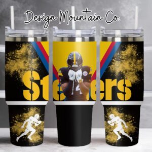 Football Pittsburgh Steelers NFL Custom Stanley Quencher 40oz Stainless Steel Tumbler With Handle