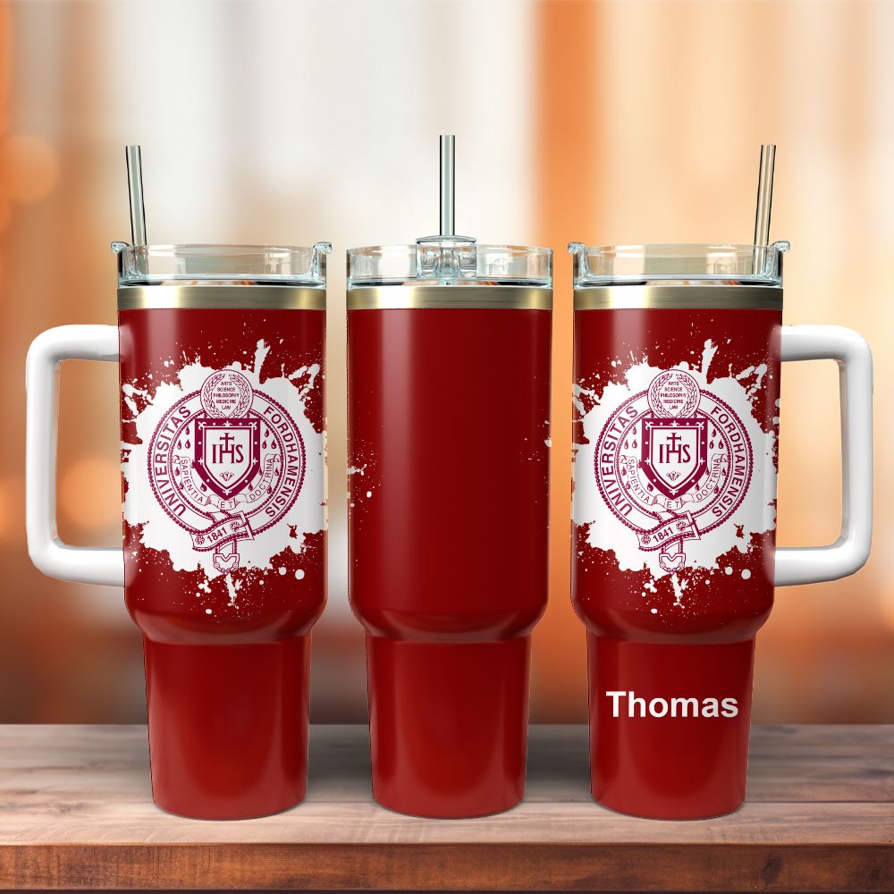 Fordham University Custom Stanley Quencher 40oz Stainless Steel Tumbler With Handle