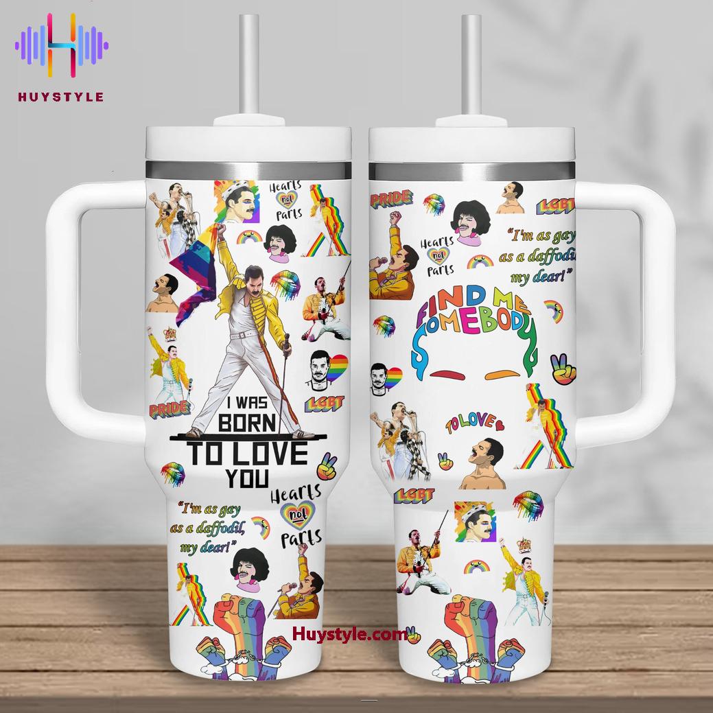 Freddie Mercury Music Custom Stanley Quencher 40oz Stainless Steel Tumbler With Handle