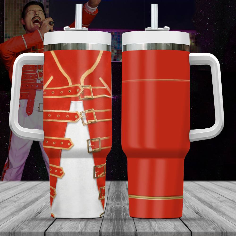 Freddie Mercury Music Custom Stanley Quencher 40oz Stainless Steel Tumbler With Handle