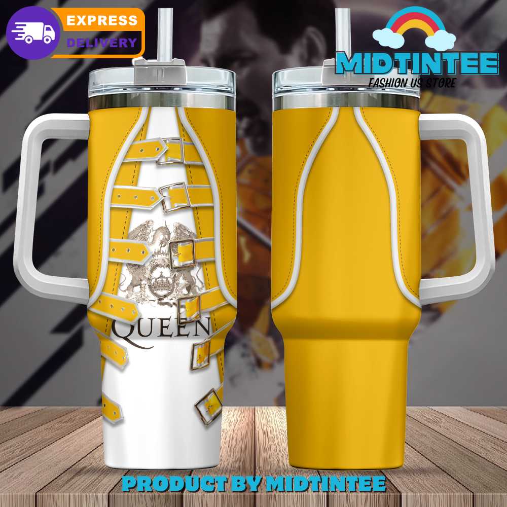 Freddie Mercury Queen Music Custom Stanley Quencher 40oz Stainless Steel Tumbler With Handle