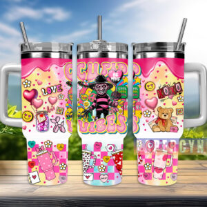 Freddy Krueger Custom Stanley Quencher 40oz Stainless Steel Tumbler With Handle