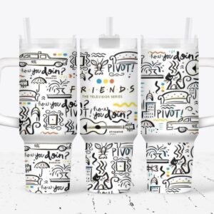 Friends Custom Stanley Quencher 40oz Stainless Steel Tumbler With Handle