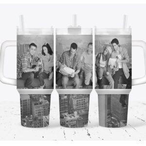 Friends on Steel Beam TV Series Custom Stanley Quencher 40oz Stainless Steel Tumbler With Handle