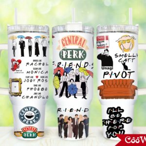 Friends TV Series Custom Stanley Quencher 40oz Stainless Steel Tumbler With Handle