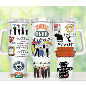 Friends TV Series Custom Stanley Quencher 40oz Stainless Steel Tumbler With Handle