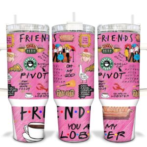 Friends TV Series Custom Stanley Quencher 40oz Stainless Steel Tumbler With Handle
