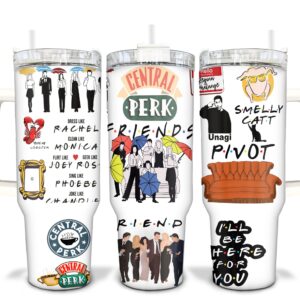 Friends TV Series Custom Stanley Quencher 40oz Stainless Steel Tumbler With Handle