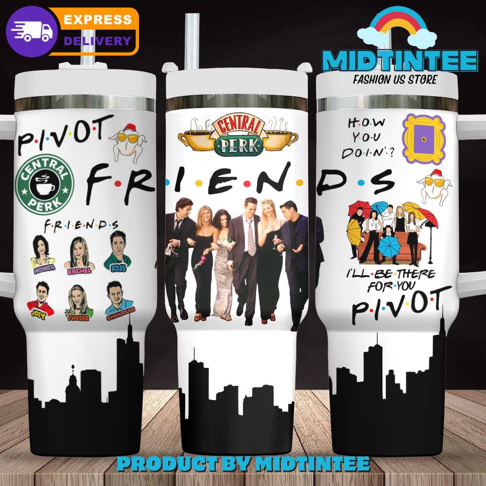 Friends TV Series Custom Stanley Quencher 40oz Stainless Steel Tumbler With Handle