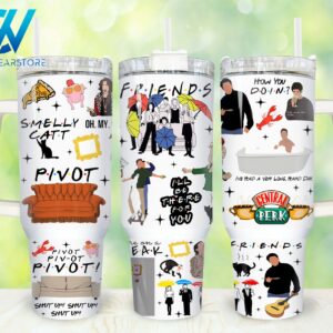 Friends TV Series Custom Stanley Quencher 40oz Stainless Steel Tumbler With Handle