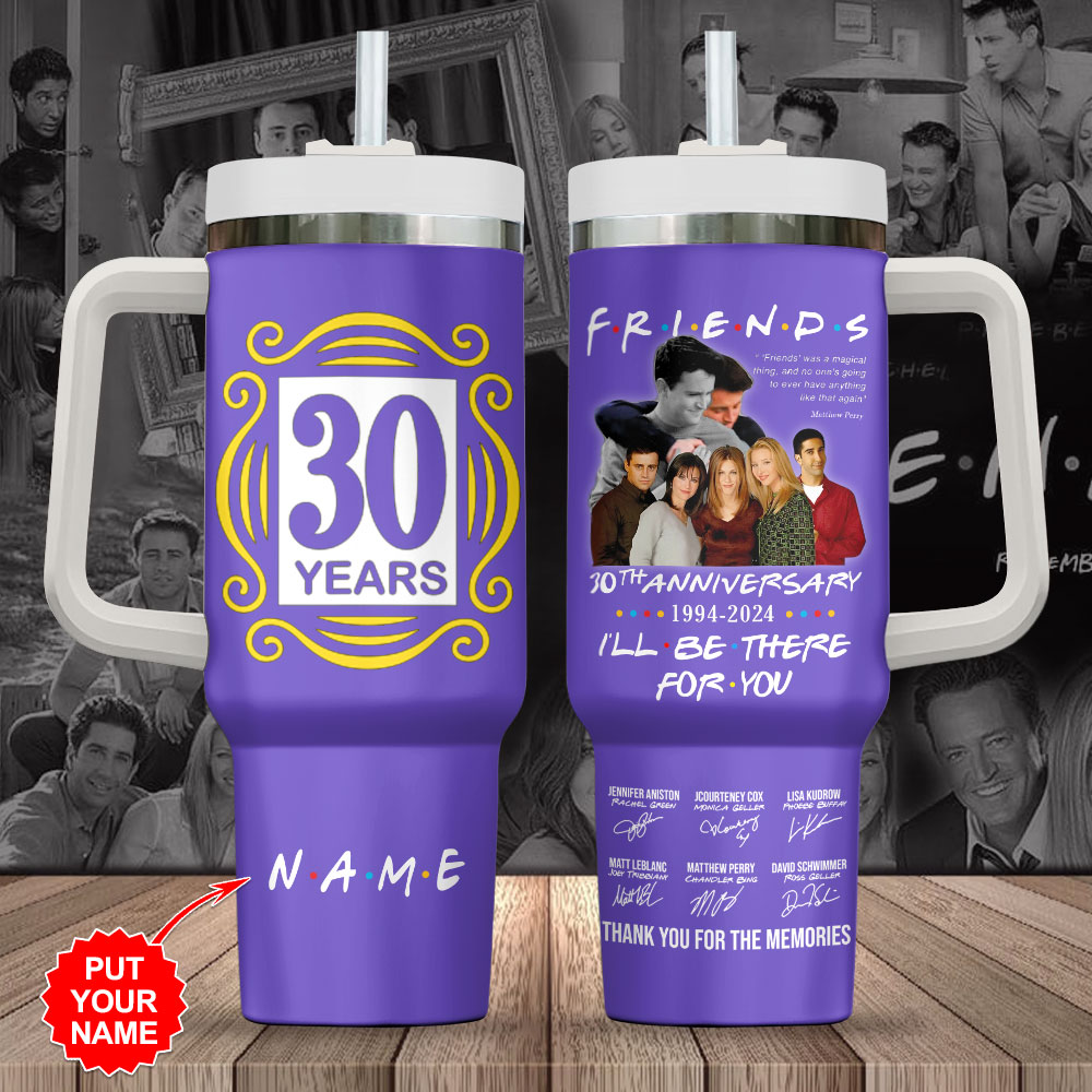 Friends TV Series Custom Stanley Quencher 40oz Stainless Steel Tumbler With Handle
