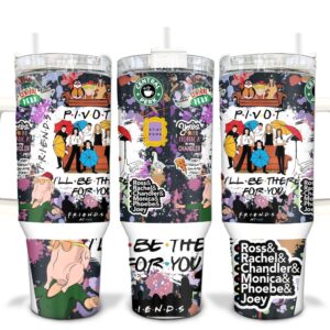 Friends TV Series Custom Stanley Quencher 40oz Stainless Steel Tumbler With Handle